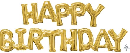 "HAPPY BIRTHDAY" Goud 2 FolieBallonnen