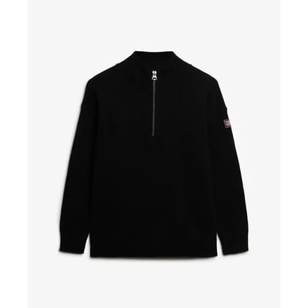 Vrouwelijke oversized half-zip trui met truckerkraag Superdry