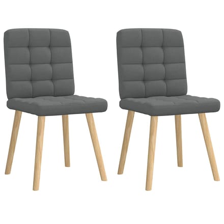 vidaXL - Eetkamerstoelen - 2 - st - stof - donkergrijs