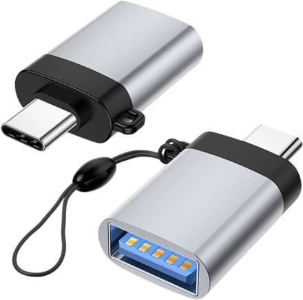 USB Hub USB C Hub USB C Adapter USB C naar USB A - Set van 2 USB C naar USB A adapter - OTG Converter - Zilver - Tensfact®