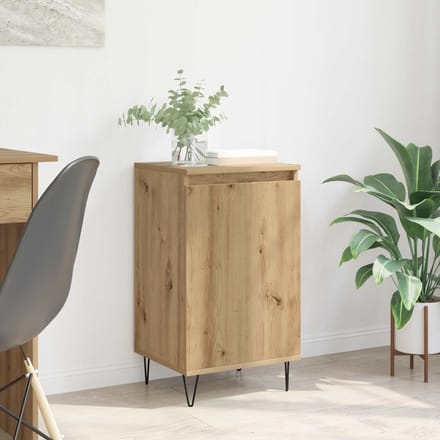 vidaXL - Dressoir - Artisan - Eiken - 40 - x - 35 - x - 70 - cm - Bewerkt - hout