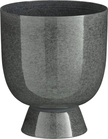 Mica Decorations James Bloempot op Standaard - H22 x Ø19 cm - Metaal - Grijs
