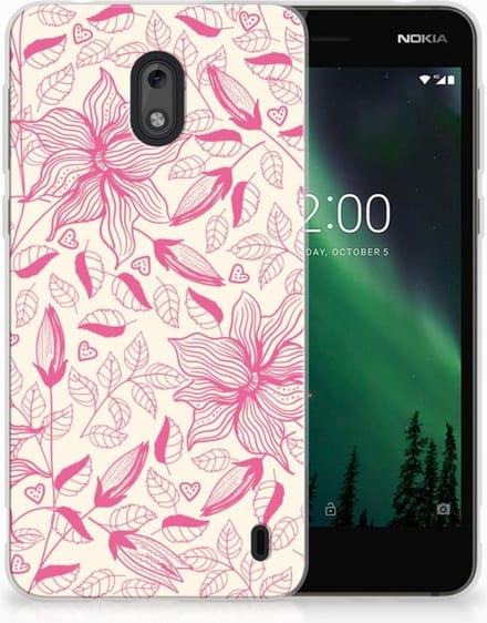 Nokia 2 TPU Case Pink Flowers