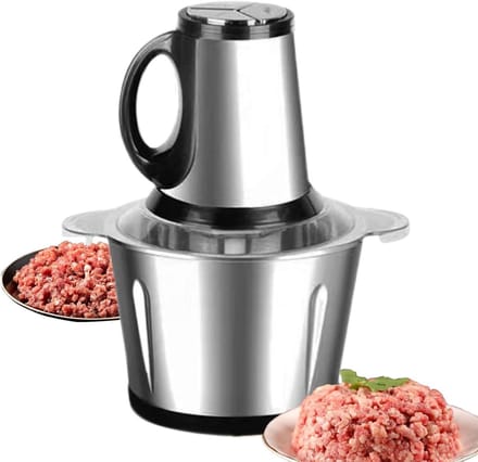 Elektrische Keukenmachine - Compacte Hakker - Ingrediënten Snijden - Ruimtebesparend Ontwerp - 19 x 19 x 19 cm - Zilver
