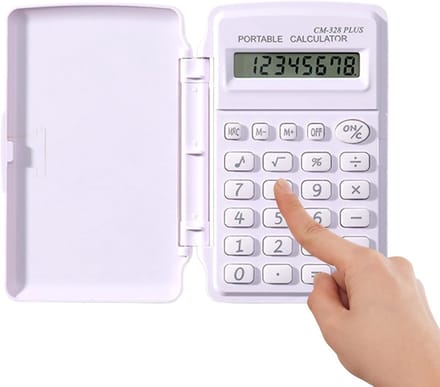 Mini Rekenmachine - Digitale Calculator - Studie en Werk - Met Beschermhoes - Compact Formaat - Zwart