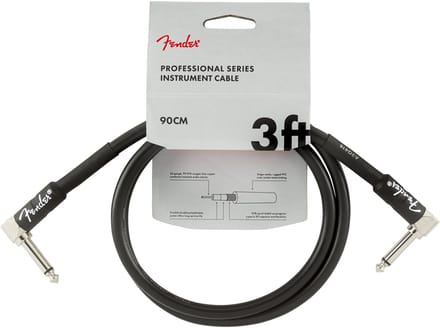 instrumentkabel - 990820058 - 3ft zwart met 2 haakse pluggen