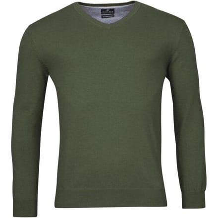 Baileys Trui V-Hals Single Knit Pima Cotton Donker Groen / male