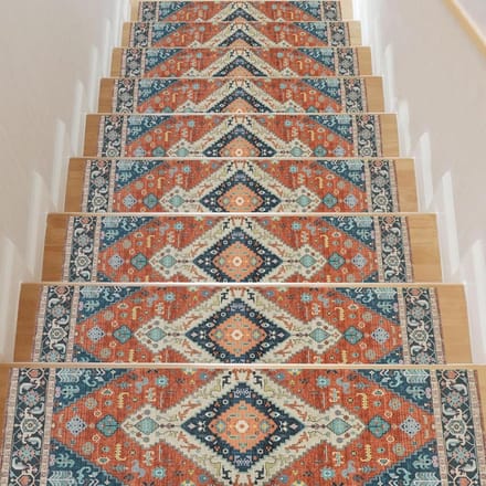 CLVP® Trapmatten Set - Zelfklevend - Oranje met blauw
