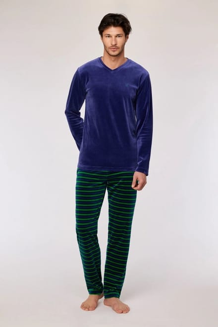 Woody pyjama heren - donkerblauw - 252-10-MVL-V/897 - maat L