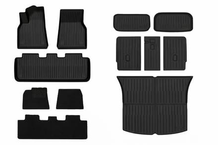 Tesla Model Y Mattenset Compleet Rubber + Velours 2021-02.2025 - Interieur Accessoires