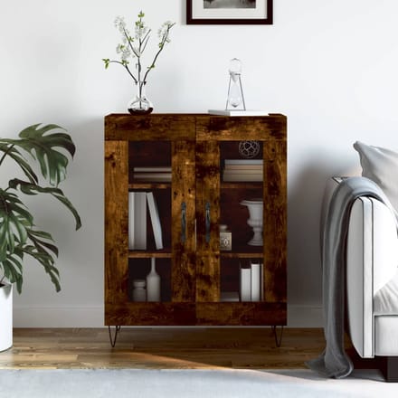 vidaXL Dressoir 69,5x34x90 cm bewerkt hout gerookt eikenkleurig