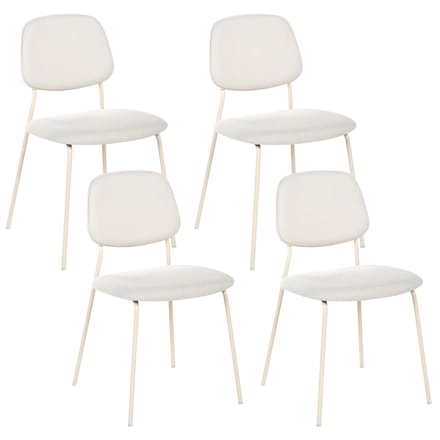 RILEY - Set van 4 eetkamerstoelen - Gebroken wit - Polyester