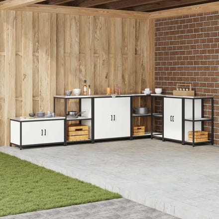 vidaXL - Keukenopslag - Kast - HATTEM - Wit - 90 - x - 50 - x - 92 - cm - Staal