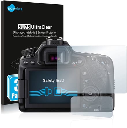 Savvies - Screenprotector voor Canon EOS 80D - Folie Beschermfolie transparant 6 Stuks