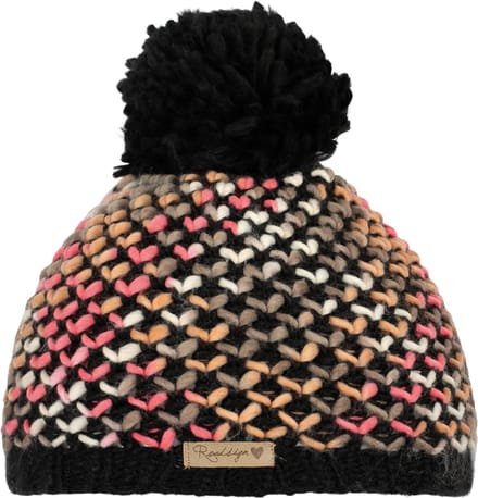 Roadsign - gebreide beanie - muts dames - met pompon Zwart – One size