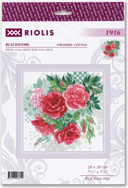 Borduurpakket - Rode Rozen - Telpakket