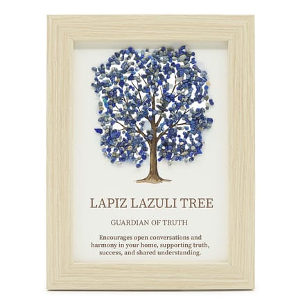 Edelsteenafbeelding - Levensboom - Lapis lazuli (20x14,7x1cm)
