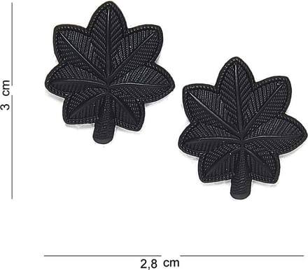 Embleem metaal Luitenant colonel zwart pin