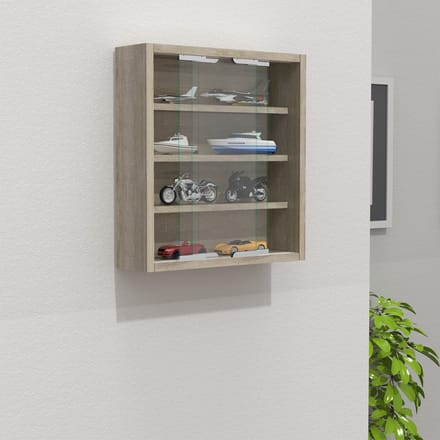 Houten glazen wandvitrine Wandvitrine Verzamelvitrine Agisa S