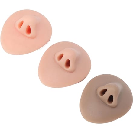 3 stuks Siliconen Neusmodel 3D Gesimuleerd Neusmodel met Acrylstandaard voor Piercing Oefening Display beige