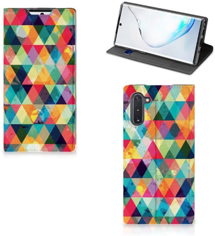 Samsung Galaxy Note 10 Hoesje met Magneet Geruit