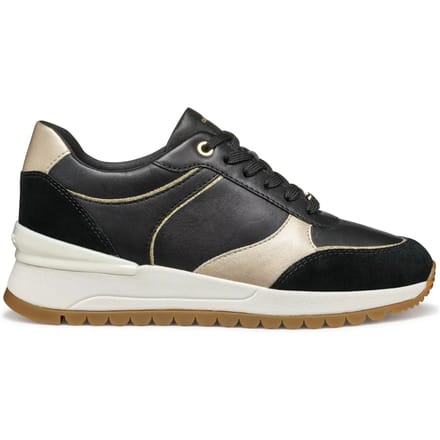 GEOX DESYA DAMES Sneakers - ZWART/LICHTGOUD - Maat 40