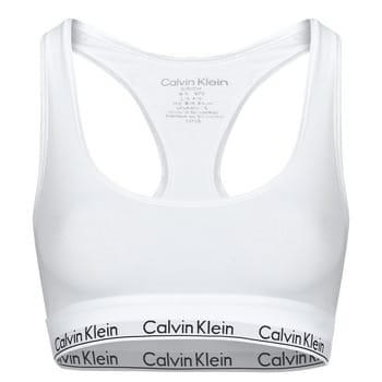 Calvin Klein Bralette Letterlogo Jacquard Comfortabele BH Damesondergoed Wit 0000F3785E-100 S white