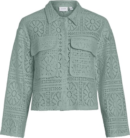 VILA - VIMERINDA CROCHET L/S SHIRT - NOOS - Dames - Blouses