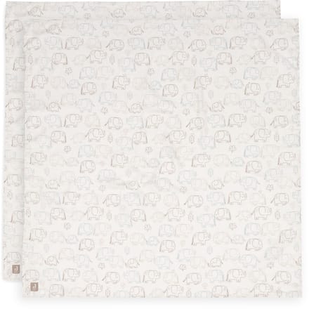 Jollein Hydrofiele Doek Large - 115x115cm - Elephant Tales - 2 Stuks