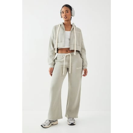 Dames DSGN Studio Contrast Trekkoord Rechte Pijp Jogger | Kaki | Maat: Medium