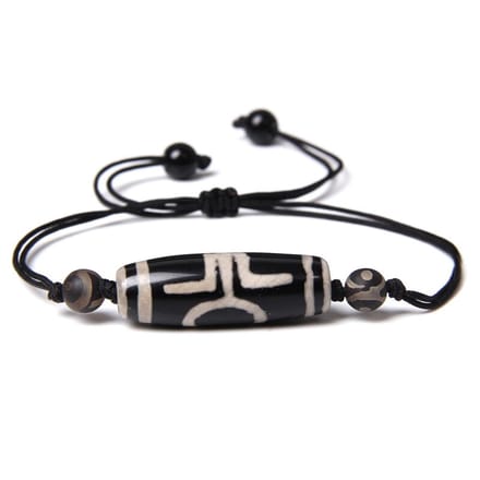 Marama - herenarmband Kenya Black and White - verstelbaar - vegan - edelsteen Agaat