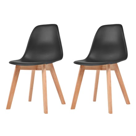 vidaXL - Eetkamerstoelen - 2 - st - kunststof - zwart