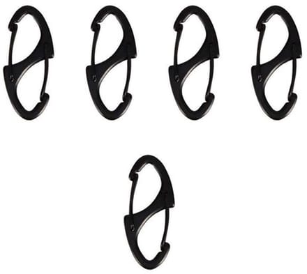 Dailygoody - Karabijnhaak Set - Snelsluiting - Robuust Metaal - Zwart
