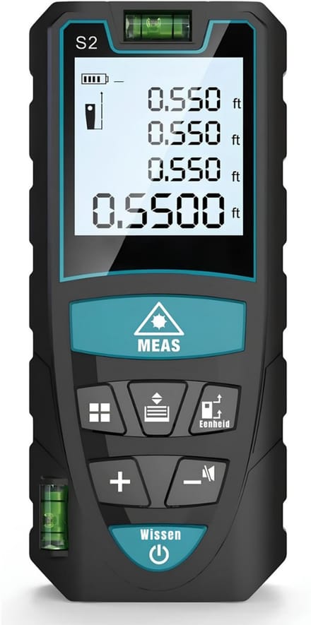 KAD® Leidingzoeker - Laser Meter 50M/165ft - Kruislijnlaser - Leidingdetector - Zwart - 11cm x 5cm x 3cm