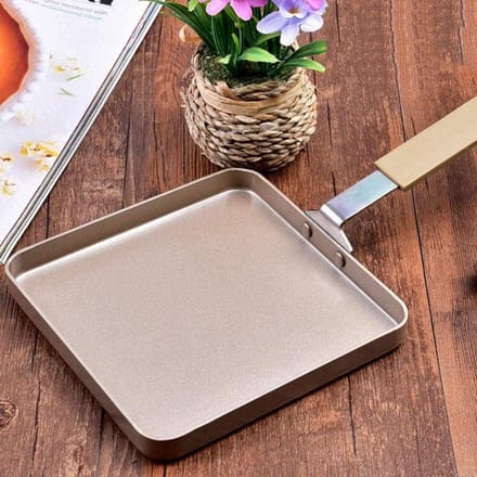 Pannenkoekenpan Vierkant - Grillpan Koekenpan - Ontbijt Bakken - Sterke Koolstofstalen Bodem - Niet gespecificeerd - Metallic