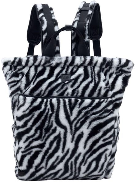 FREDsBRUDER Leren rugzak Furry Friend Backpack Zebra zwart wit