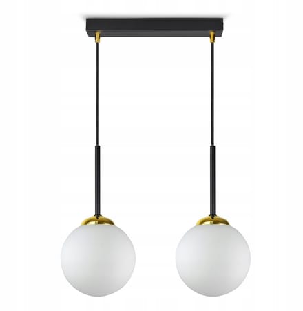 ASTRA-BZ2 Zwarte Hanglamp met Glazen Bollen, G9