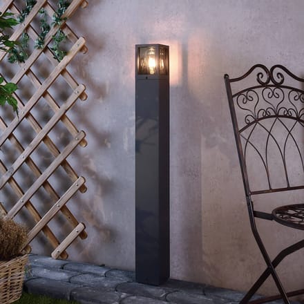 Deko-Light Facado II tuinpadverlichting, hoogte 100 cm, grijs/rook 11 x 11 cm IP65