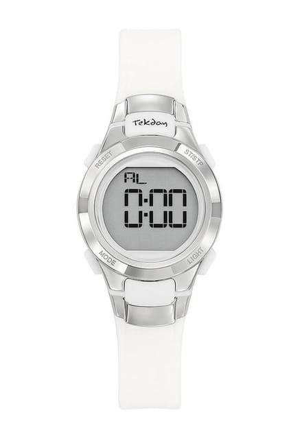 Tekday-Kinder-Digitaal-Alarm-Chrono-EL-Datum-10ATM-Wite-silicone band-27MM