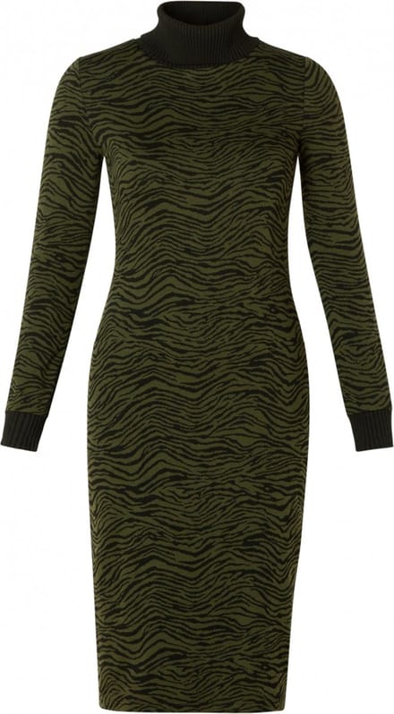 YESTA Vimala Jurk - Army Green/Black - maat 0(46)