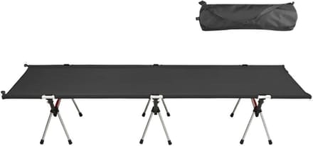 Vouwbed - Kampeerbed - Buiten Ontspannen - In hoogte verstelbaar - 191 x 65 cm - Zwart