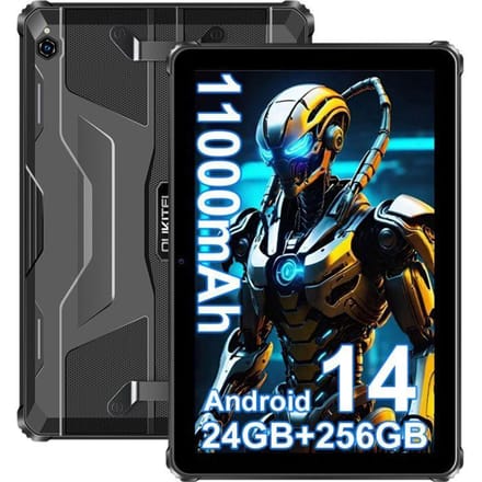 OUKITEL RT9 Tablet Touchscreen 10.1'' HD IP68 24GB+256GB 11000mAh Onbreekbare Tablet 16MP Android 14 Dual SIM 4G/GPS Zwart