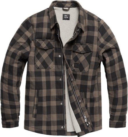 Vintage Industries Craft Heavyweight Sherpa Grey Check Jas Heren