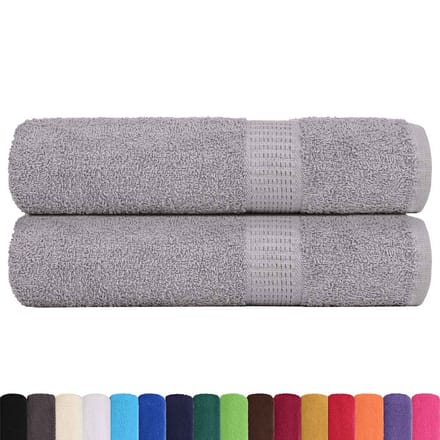 vidaXL - Badhanddoeken - FROGN - 2 - st - 100x150 - cm - 360 - g/m² - grijs