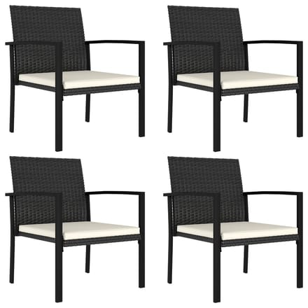 vidaXL - Tuinstoelen - 4 - st - poly - rattan - zwart