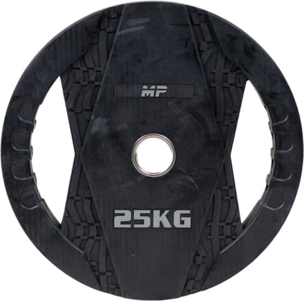 Muscle Power Olympische Halterschijf met Handgrepen - Rubber - 25 kg