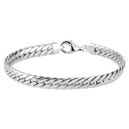 Zilver Gerhodineerd Armband Gourmet 6,0 Mm 19 Cm 1332727