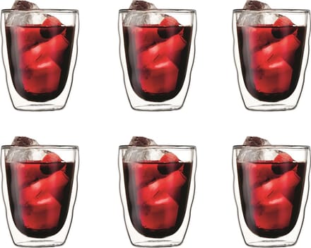 Set van 6 Dubbelwandige Glazen - 350ml - Merkloos