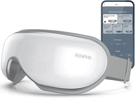 Renpho Eyeris Smart – Oogmassage Apparaat - App Ondersteuning - Warmtefunctie - Luchtcompressie - Wit