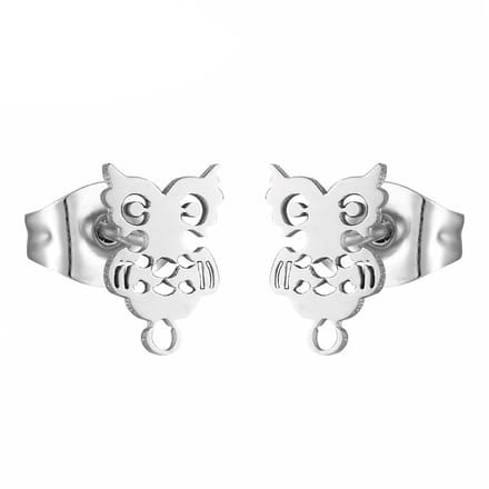 Fako Bijoux® - Oorbellen - Steker - RVS - Stainless Steel - Uiltje Mini